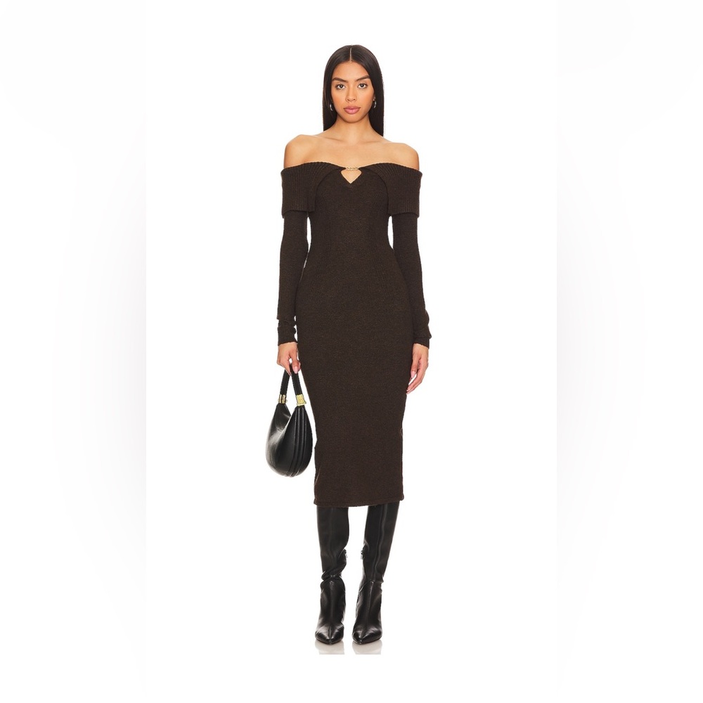 Lillian Sweater Dress in Brown
